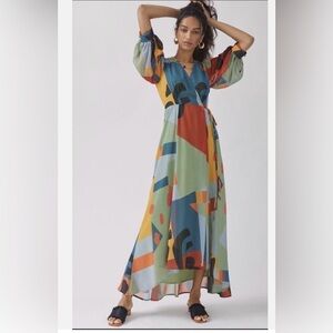 Hutch | Abstract Wrap Maxi Dress | Anthropologie